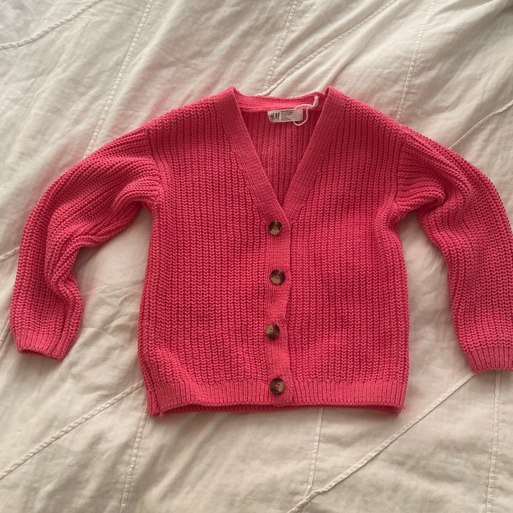 Adorable thick knit pink cardigan